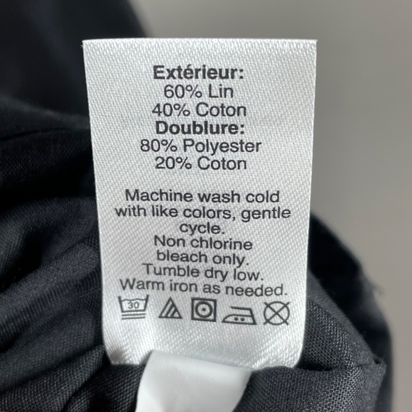 NEW J Crew Dress Womens Small black linen one shoulder shift ruffle preppy - Picture 7 of 10